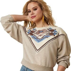 Ariat cropped embroidered sweatshirt size medium from buckle!